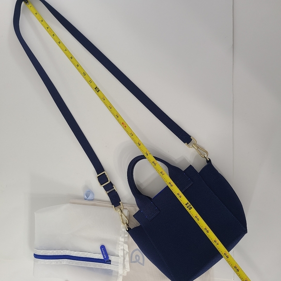 Rothys Navy The Mini Convertible Vegan Satchel Bag Purse Crossbody Micro Bag HTF - Picture 13 of 13